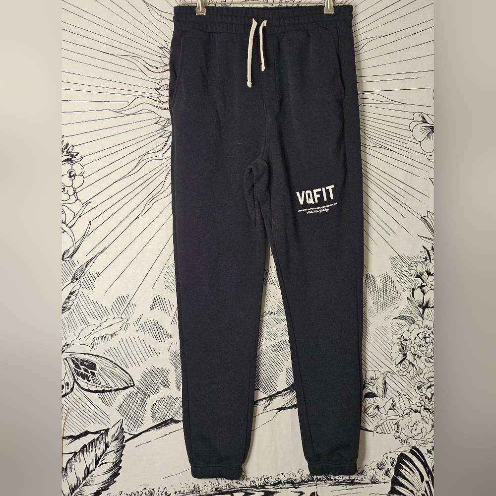 Like New Vanquish Black Joggers with White Logo 30x30, 13" Rise